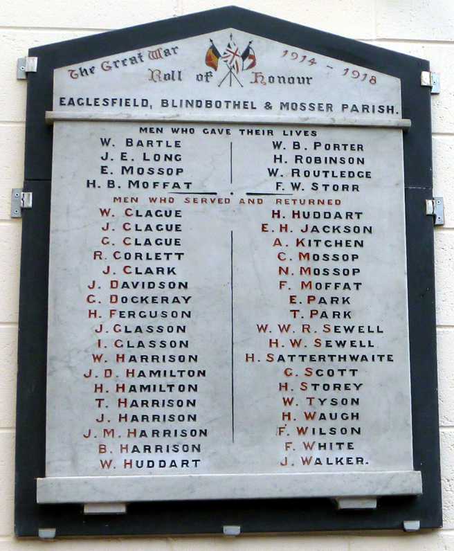 An image of the WW1 Roll of Honour at Paddle School